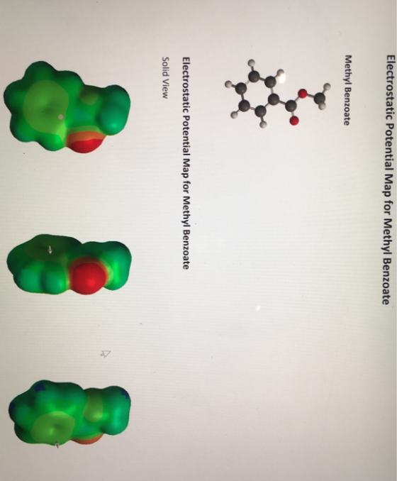 Electrostatic Potential Map for Methyl Benzoate Methyl Benzoate Electrostatic Potential Map for Methyl Benzoate Solid View