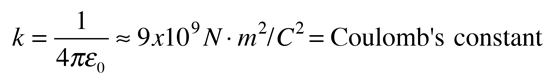 2102 9x10 N. mlC Coulombs constant 47tEo