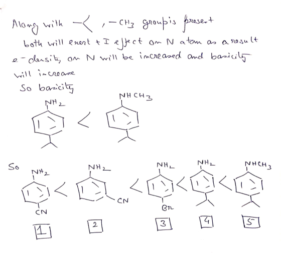 Along with , -CHE CH3 groupis prosen both will event t I effect on Natam as a result e-density on N will be increased and bas