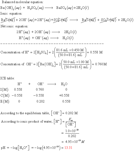 Balanced molecular equation Ba(OH)2 (aq) + H,so, (aq)→ onic equati on Baso, (aq)+2H2O(1) + 2OH (aa)+2H*(aa) +S f)+ S + 2H2O(
