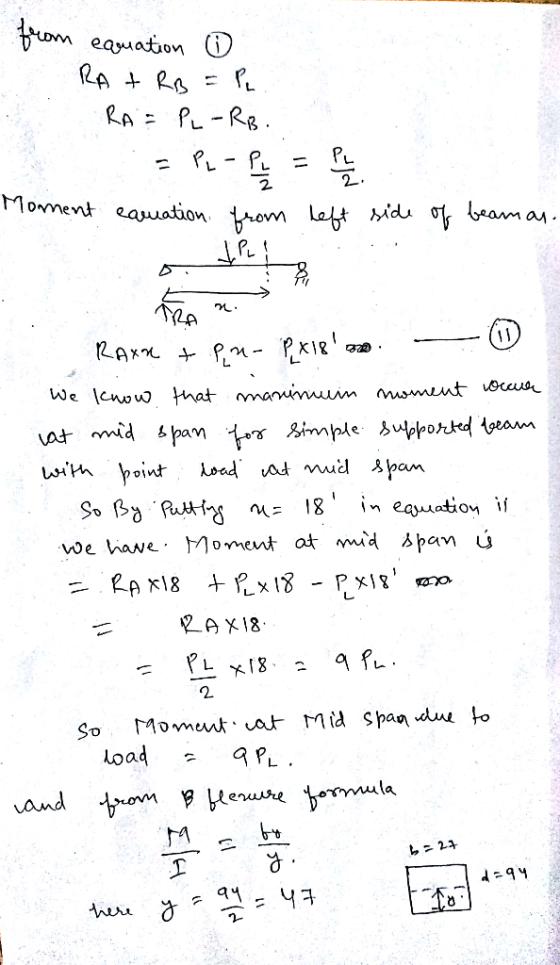 eqyuaduon 2. 2- な2D . 18 in eauation if we have Momevi at mid shan ú 2A x18 2. load 3PL .
