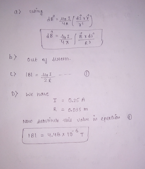 ad using do = 40 Ilds ) dB = 40 I ( R x ds? | YA I B. YTR3 out of sileen. cx (Bl = Mo I . o 2R Dy we have I = 0.25 A R = 0.0