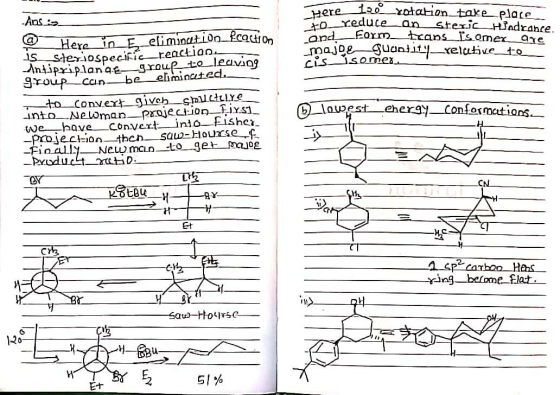 is -Ans is Here ere 120_xotation_take place to reduce an StericHindrance. nd Form_trans Isomex_are majd & gudo 11-relative_to
