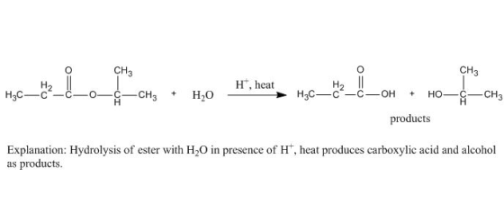 CH3 CH3 me_toLoco,0 tridhet, wo_u_l_on no H2 H, heat H1 one H3C-C-0-0-¢-CH3 + H2O H2CC-C-OH + HO-G-CH3 products Explanation: