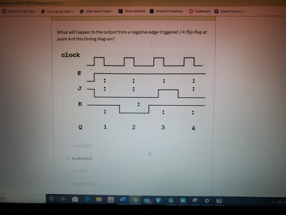a.edu/courses/1108356/quizzes/2165131 JavaScripl_6th_Editi. CenturyLink High-S... Solar Home Project... P Piazza Network Desm