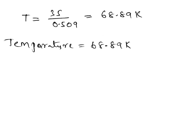 Te coa = 68-69K Temperature = 68.89k