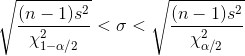 (n - 1)s2 (n - 1)s2 2 2 a/2 2
