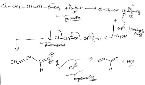 C4 – –CH=CH –ố–CH -6- 2 8 4,4 = 4.2 protonation I oné brucleophilic - < -Chhot L cd-CH₂ CH ² chtorn Rearrangement CH₂ = CH. c