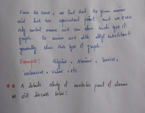 From the curve, we find that the given amino acid has two equivalent point and we know only antral amino acid can show such t