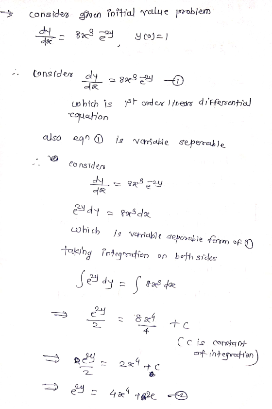 - consider given initial value problem dy y coj =) dae 82934 ! 1 consider dy 2893224 da co bich is gst coder linedo different
