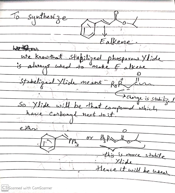 To Synthesize - Ealkene. Wolhoos - We know that stabilized phosporous flide is always used to make Çalkene Stabelized flice m