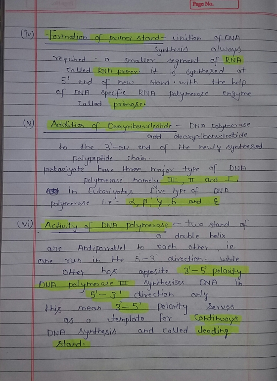 Page No. ei smaller Called RNA primer the help Talled Formation of primer stand- unition of DJA Synthesis always required seg