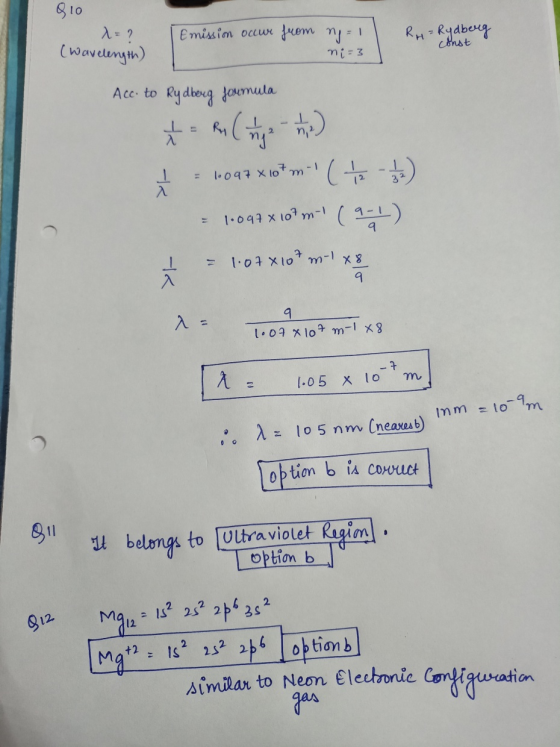 810 1= ? (Wavelength) Emission occur from ng=1 ni=3 RH = Rydberg const Acc. to Rydberg formula * Ru( that = 1:042 x 10+ m-(