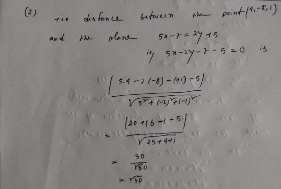 I (2) point 14, -8,1) the and distance the plane between the 54-2=27th in 50-27-2-920 is 5.4 -2.(-8) – (40) -5) Nonito 55+ (-