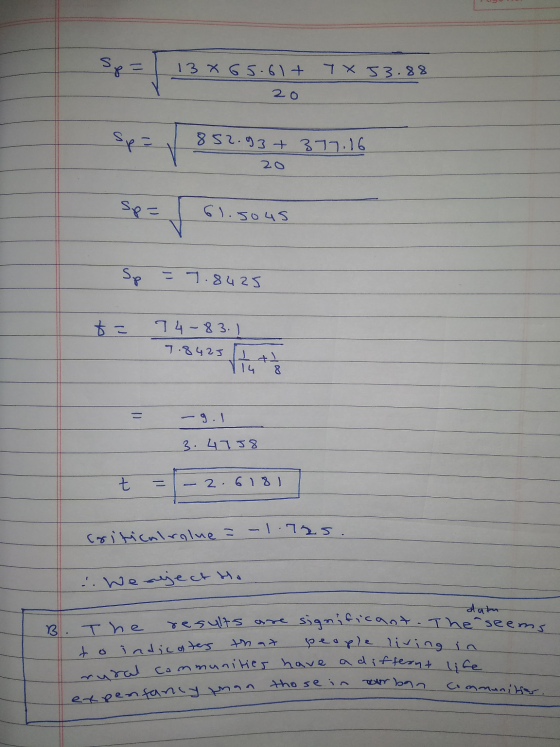 = 137 65.61+ 20 7X53.88 852.93+377.16 20 sp= f 61.5045 Sp = 7.8425 t = 74-83. I 7. 8425 Lt 14 8 3.4758 t = -2.6181 - 2 6 181