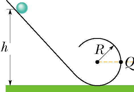 A solid marble of mass m = 35 kg and rad