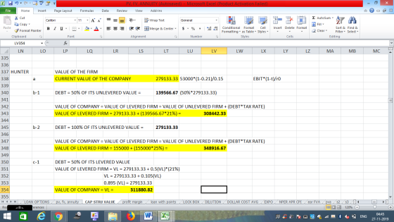 - 2x Σ AutoSum : A Fill Sort & 2 Clear Filter Editing Find & Select Cells LY LZ MA MB MC 338 PV, FV, ANNUITY (Autosaved) - Mi