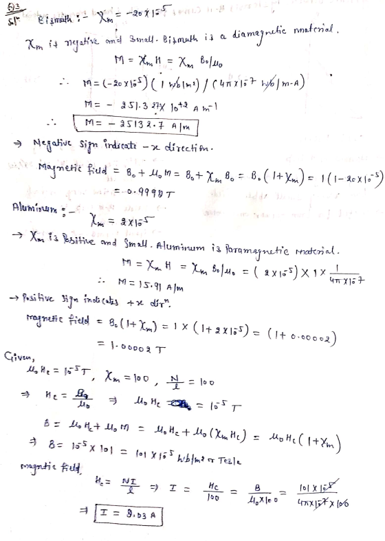 sota Eigmula = -2013 ) 11-09 LUGEDEELTE P Km it negative and Bonell. Bismuth is a diamagnetic noaterial, M = xom, H = Xm Boll