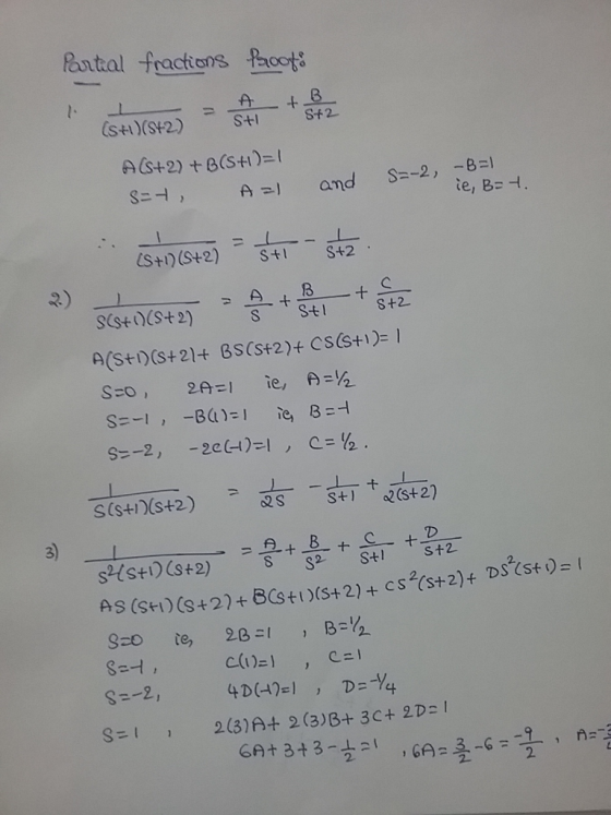 Portal fractions froot (SHU)(8+2) = 6 + 2 ACS+2) +B(S+1)=1 S=+, A=1 and S=-2, -B=1 (5+1(8+2) = sti - str. SCF065+2) = 0 + 1 +