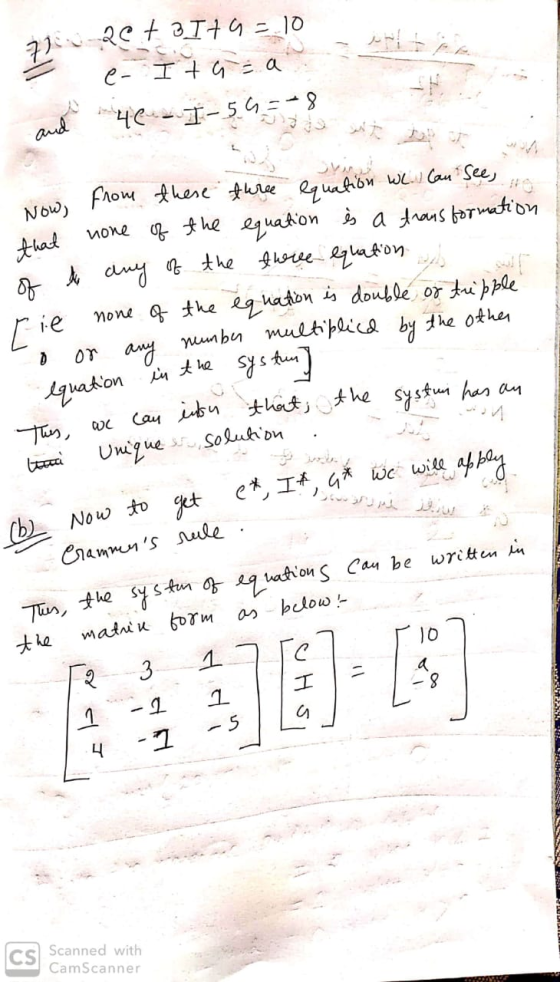 236-2-207 3179=10 = (- Itaza de 42--I-5453 de siste and hous ing Lu can sees 10 Now from these three equation wl. Can See o t