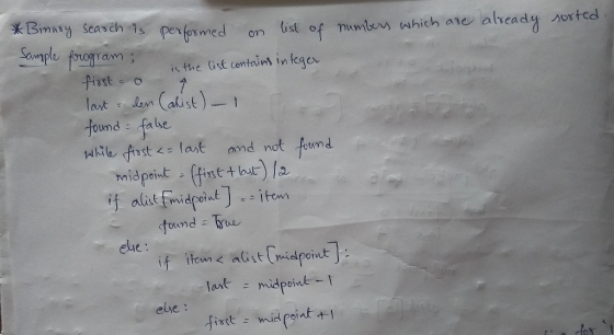 *Binary seas ch-rs perks 8 me ple roram i the Gst ontains in ege und rula le. (f.YSt < = fast onnd not found eje: lartmidpoit