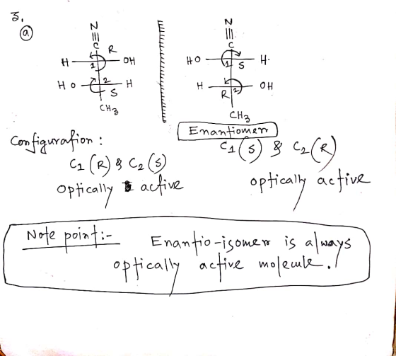 OH H oH 2 OH Но CHA CH3 Emantiomer Cmfamafion C1 (R) C2 autive opficaly opticaly active Nte pointiEnantio-isome is alays pfca