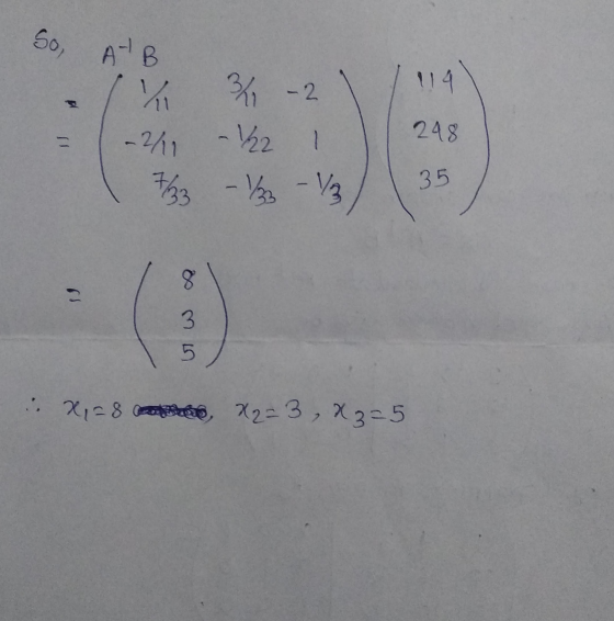 So, ATB . = y 3-2 \ / 114) -241 -2 1 l 733 - Vez -13 35 298 و در ایا x=8 x2=3 x3 = 5