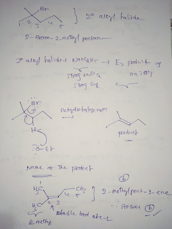 Br J 20 alegt halide 2- Brone-2-methyl pentan of 20 alket halide, Naoca HE - Strang Niore Strong Bad Ez product major a r Bn