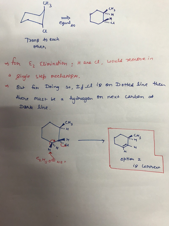 CH 3 CH Ca Toang to each 九 E2 Eliminan&n ; Hand c1, uo ould ernm ein thene musH be CH ว่า 3