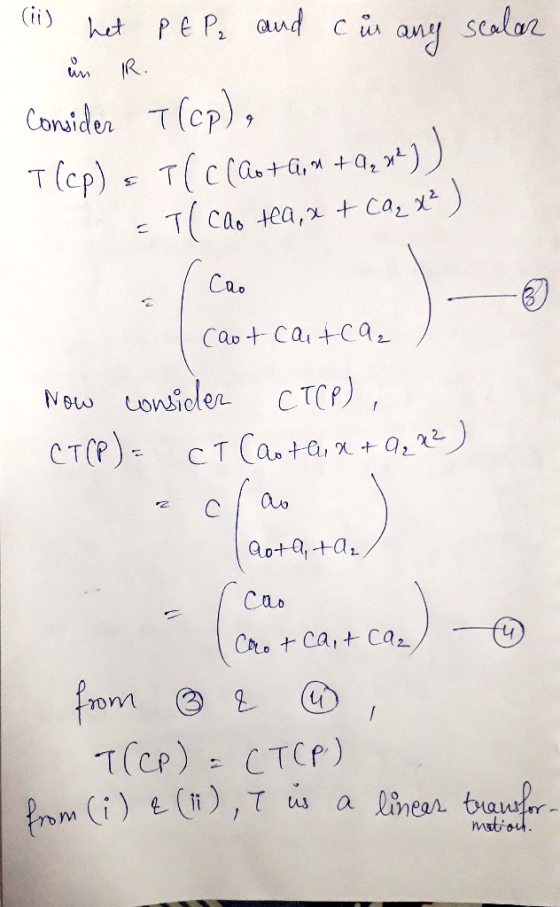 (ii) het PEP₂ and cur any scalar un IR. Consider T(cp), T (cp) s TIC (Aotwm +Q, x)). = T( cao tea,x + ca, x²) I Cao caot catc