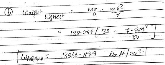 me Weight highest mu? r 132.211 / 32 7-854 20 Warighet? 3960.899 lb ft /see2.