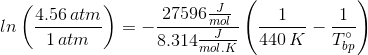 4.56 atm (1 atm ) 27596 mol 8.314 1440 K TO