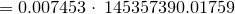 \small =0.007453\cdot \:145357390.01759