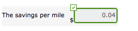 The savings per mile 0.04