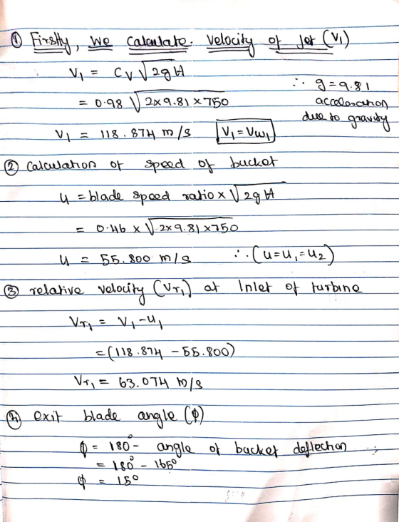 due to gravity O firstly, we calculate. Velocity of_Jot () - Vi = Cragh ::g=9.81 - = 0.98 V 269.81*750_ acceleration V = 118.