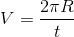 V = \frac{2\pi R}{t}