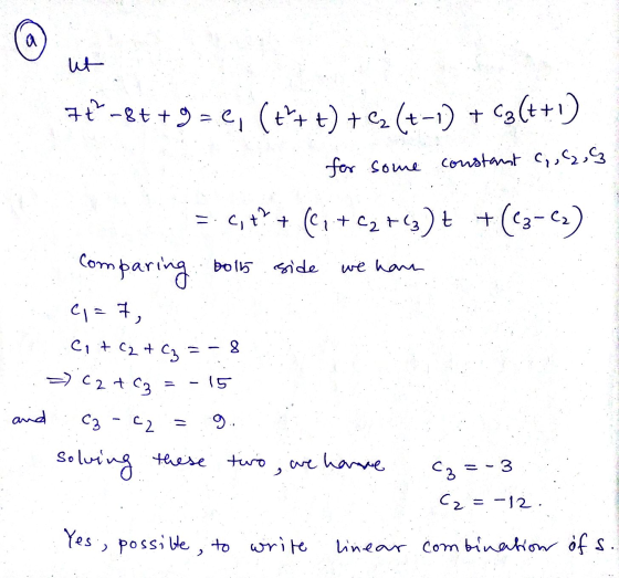 ut 7-84+9= 0, (++) +62 (+-1) + C3[++1) A for some constant (,,(2,63 = 6;t? + (C; +22+(3) + +(63-(2) Comparing both side we ha