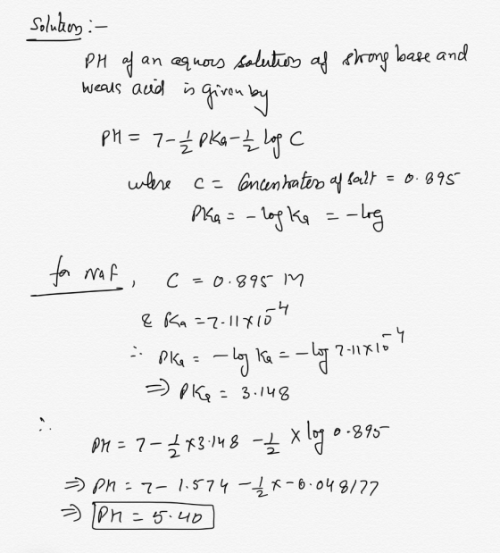 Soluties:- PH of an aquors solution of strong base and wears and is given by PH= 7-14 pka z Lop C where c = Concentrates of s