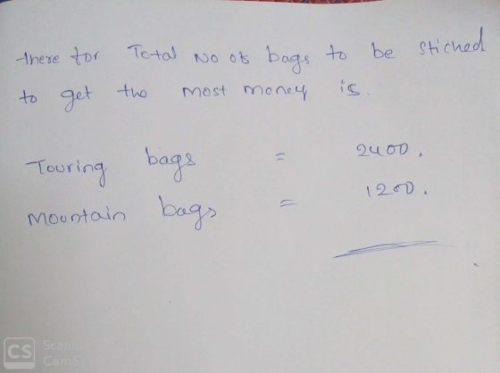 be Stiched Total No ot bags To there tor is. most money to get the Touring bags bags 2400, 1200. Mountain Scanne CS Cams