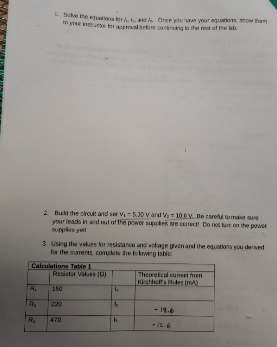 c. Solve the equations for l s, la, and ls. Once you have your equations, show them to your instructor for approval before co