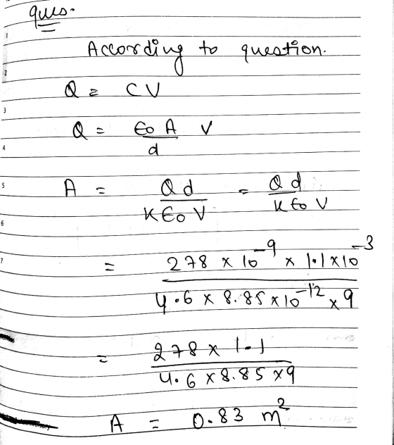Quo According to question. & Cu 3 CA V 4 d 5 A &d. C ad Kto v Eov 6 १ -3 X 1.1x10 2780 ५.6 x १. 85x16 2.१ 218*1-1 प.xg.57 2 0