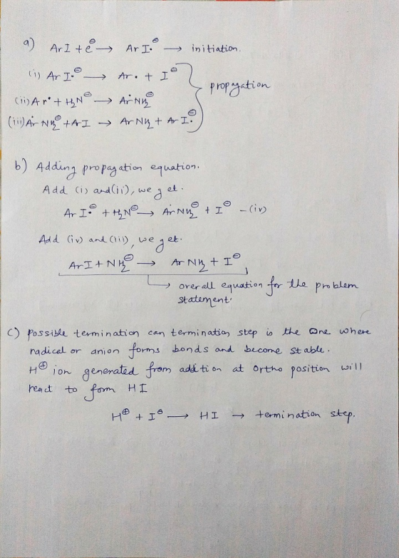 a) Arlte→ ArT--→ initiation poractien b) Adding propotion equation orer alleg nation Tty pr blorn Statam ent c) fossibLc term