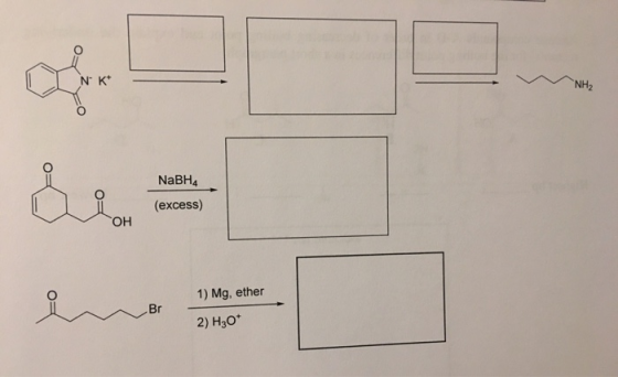 NaBH4 (excess) 1) Mg, ether Br 2) H30*