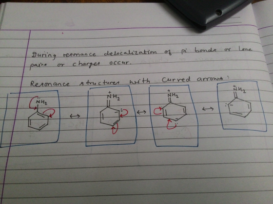 Lane bomds delocalization Duning reeman ce pars charpes Occur. Curved arows hrith sructures Reaonance NH2 NH2
