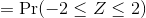 = \Pr(-2 \le Z \le 2)