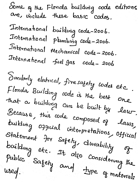 Some & the Flonda building code editons are include these basic codes. Interna honal building code-2006. International plumbi