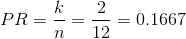 PR = 0.1667 12 0.1667 7n