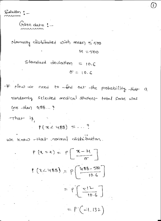 ven dara 5-- Oith) mean 500 standard deoaHơn Х rlougue need to-nd our the probabilit Ъ-thor a randomby selected medc tudent-