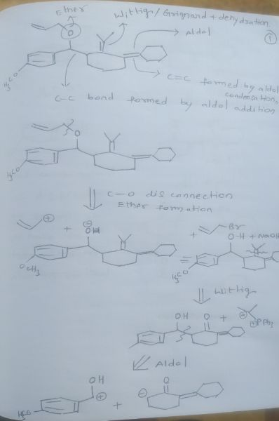 Wittig / Grignard + detydzation. » cc formed by aldol condenca Hong formed by aldol addition ca bond c-o dis connection Ether