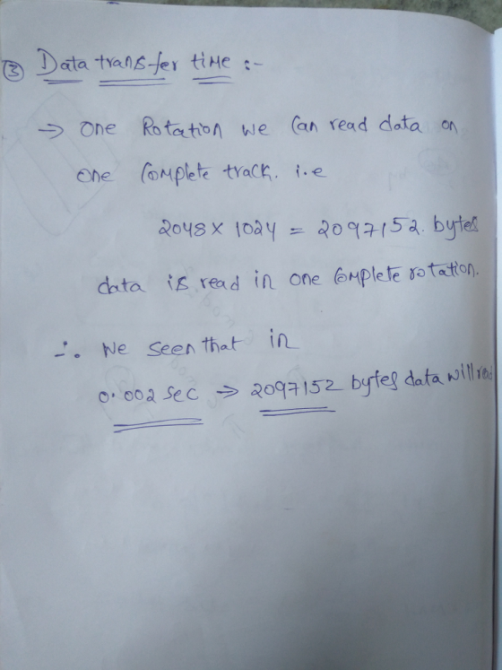 One Rmtation We (an read data on Che (aMplete track. .e data s read in one enplete roteton. -Ne Seen that in o o se2 byfeg da